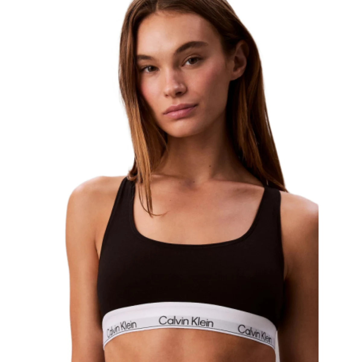 Dámska podprsenka CALVIN KLEIN Unlined Bralette Icon Cotton Modal black · záber 1