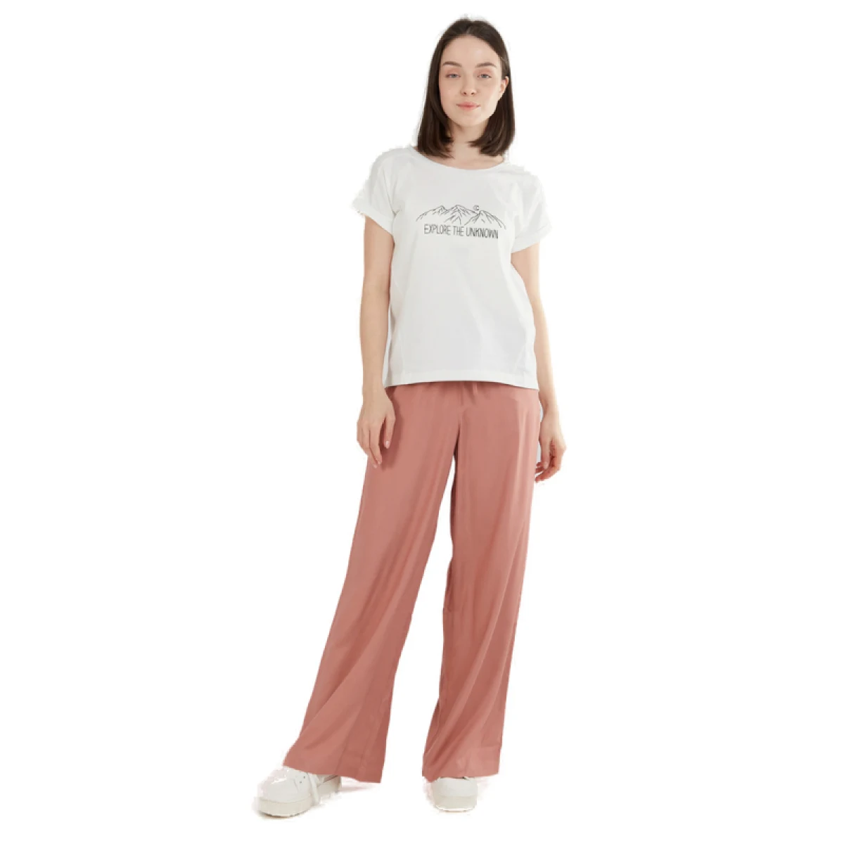 Dámské turistické tričko s krátkým rukávem FUNDANGO Atmos T-shirt-170-stone · záber 4