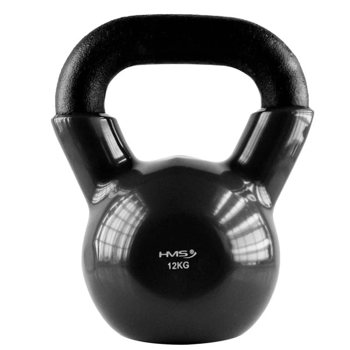 HMS Kettlebell pokrytý vinylem KNV12 12 kg, černý · záber 1