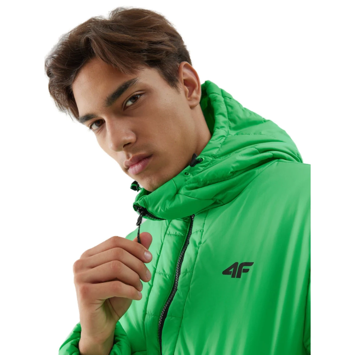 Pánská turistická bunda 4F DOWN JACKET-AW23TDJAM245-42S-LIGHT GREEN · záber 3