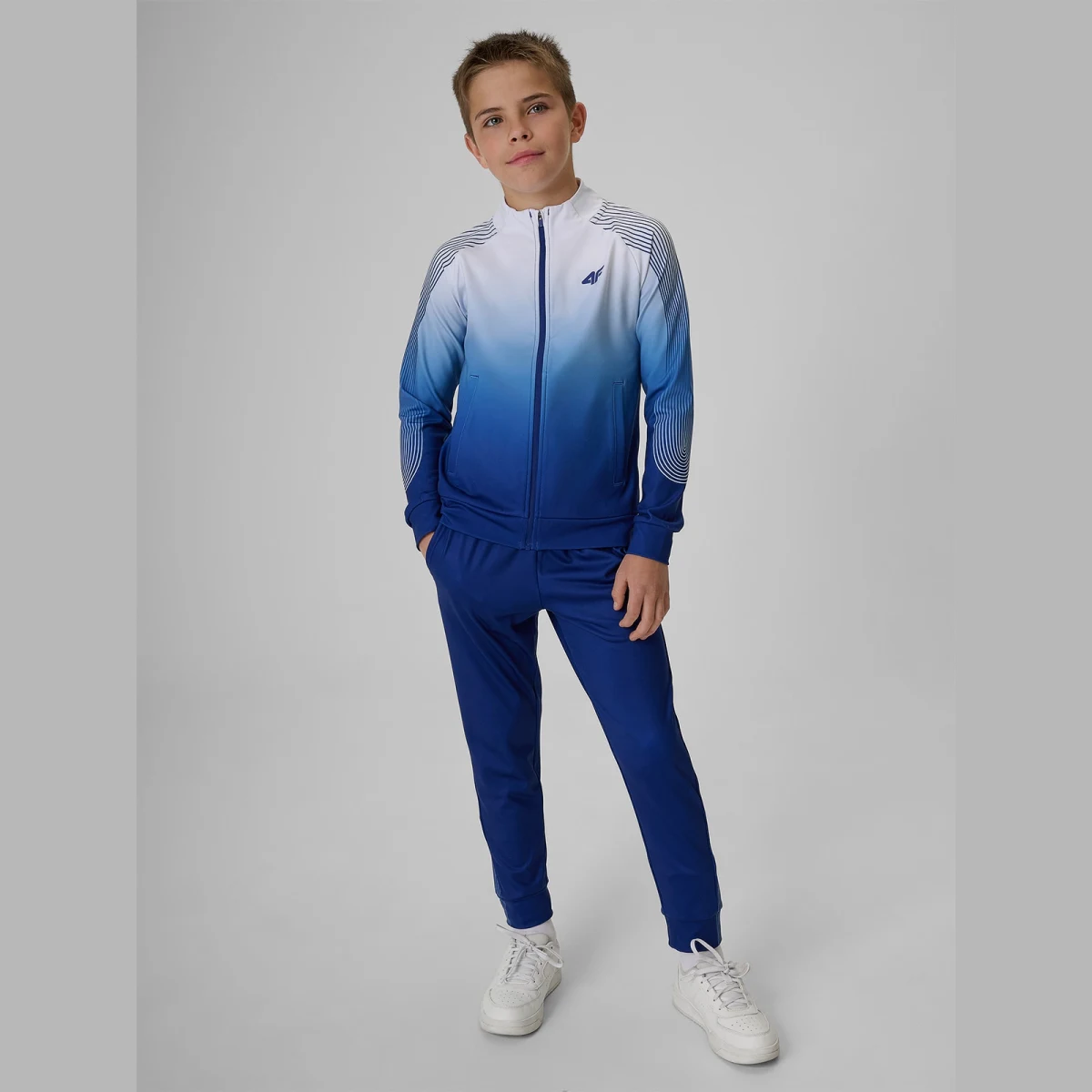 Chlapecká regular sportovní mikina bez kapuce - modrá · záber 2