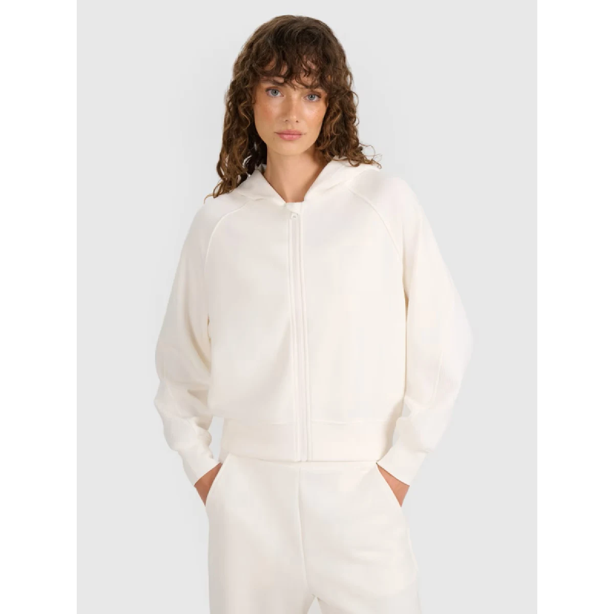 Dámská mikina se zipem 4F SWEATSHIRT F1835-WAW25TSWSF1835-11S-OFF WHITE · záber 2