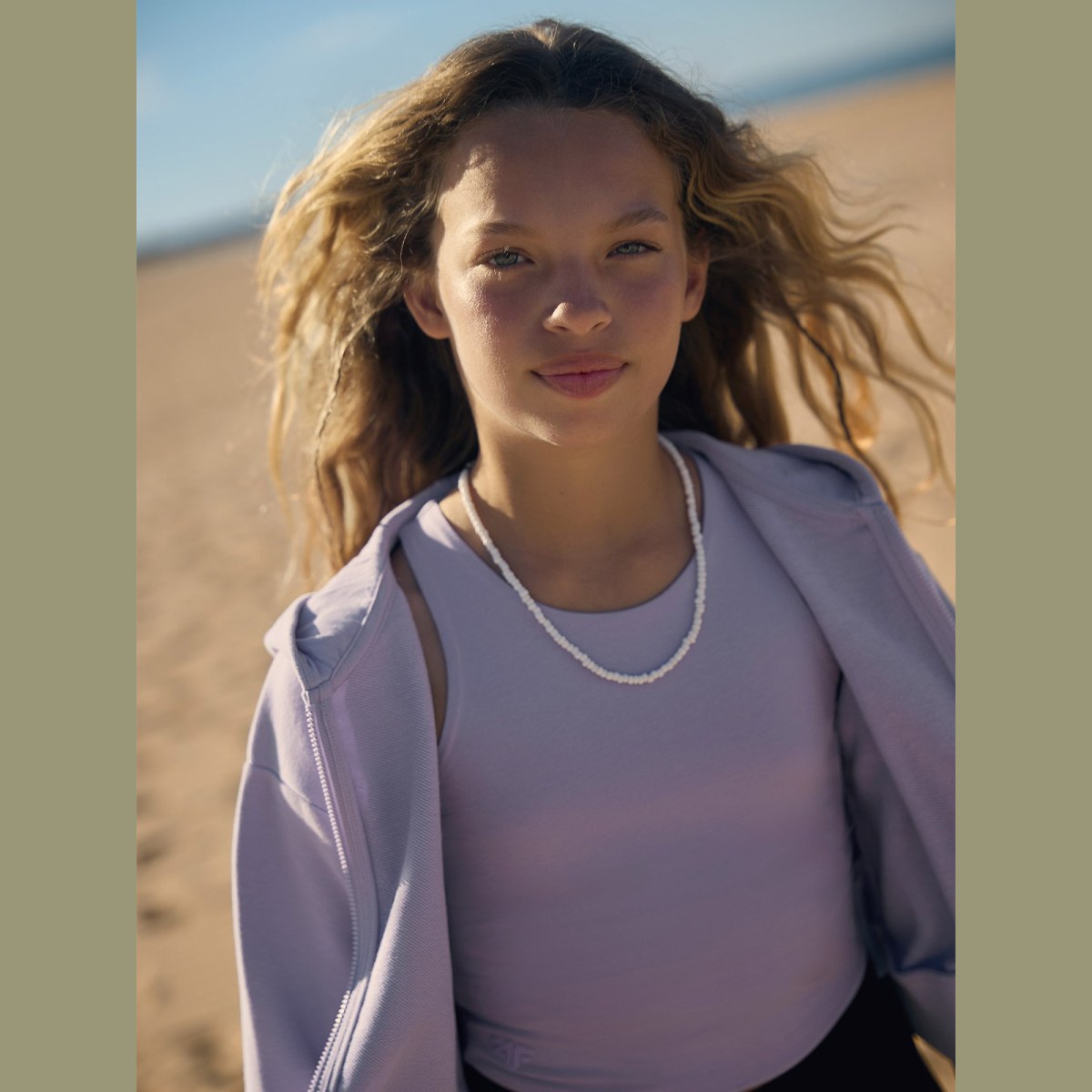 Crop top slim hladký dievčenský - fialový · záber 1