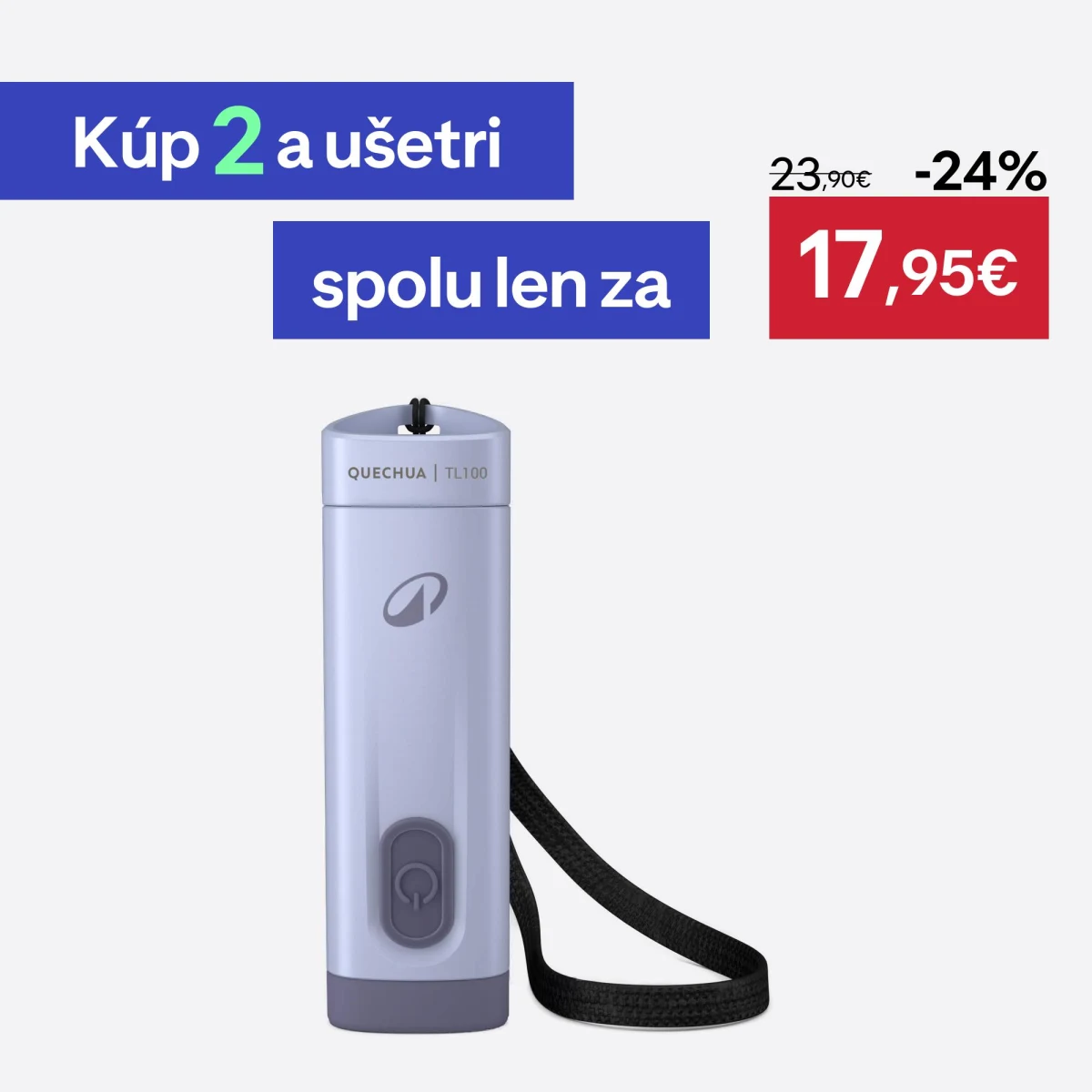 FORCLAZ Baterka TL100 na batérie 100 lúmenov fialová bez · záber 1