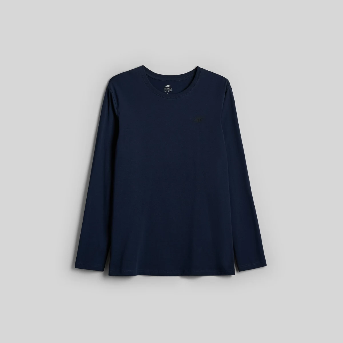 Longsleeve slim hladký pánsky - námornícky modrý · záber 1