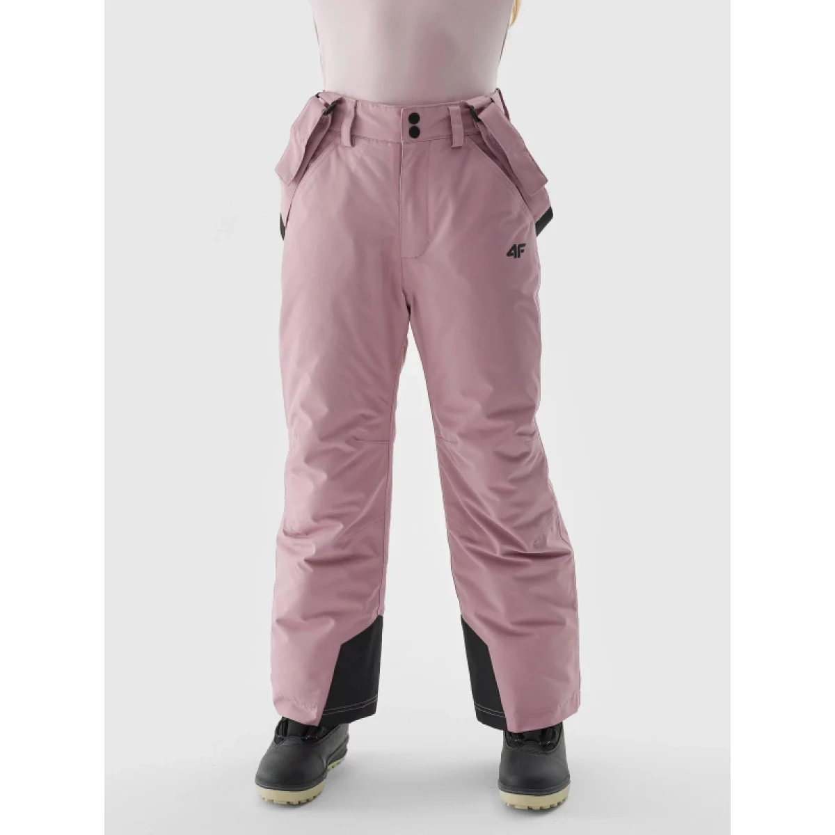 Dívčí lyžařské kalhoty 4F JUNIOR TROUSERS FNK-JAW23TFTRF353-53S-DARK PINK · záber 2