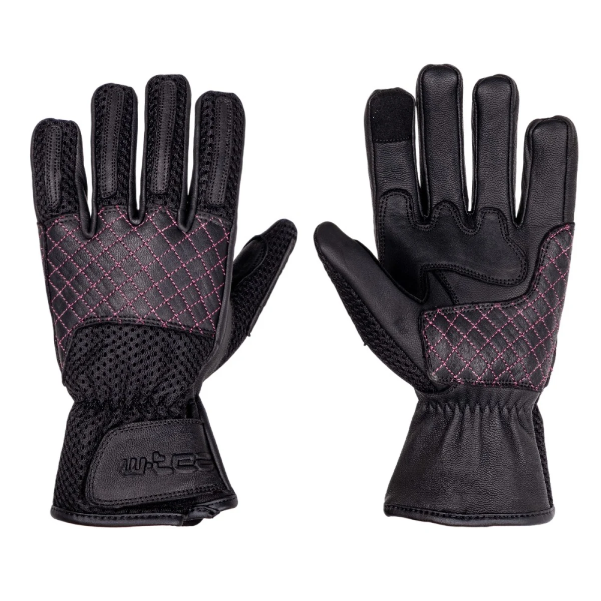 Dámske moto rukavice W-TEC Ladonna Farba čierno-ružová, · záber 2
