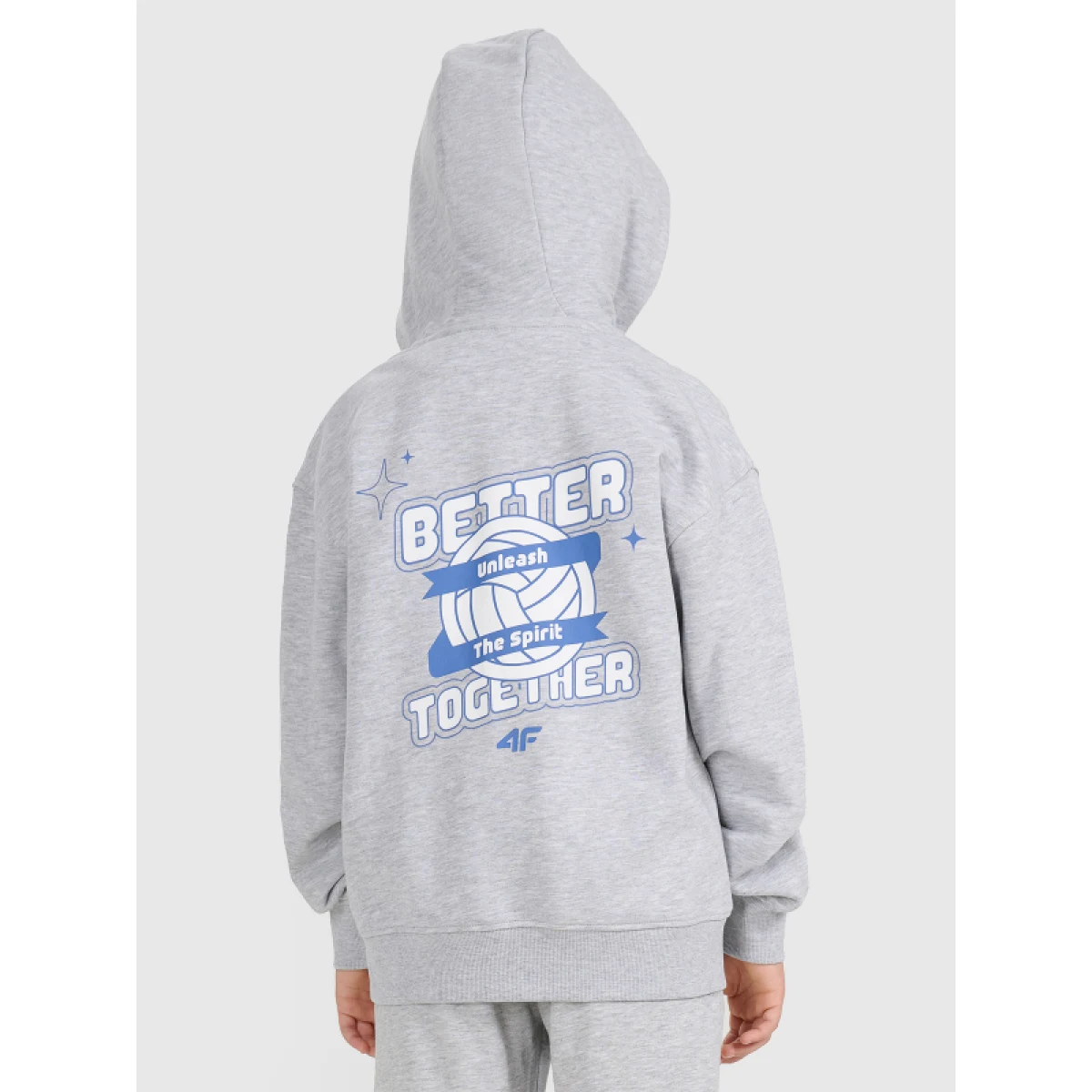 Chlapčenská mikina so zipsom 4F JUNIOR SWEATSHIRT M2326-25M-GREY MELANGE · záber 4
