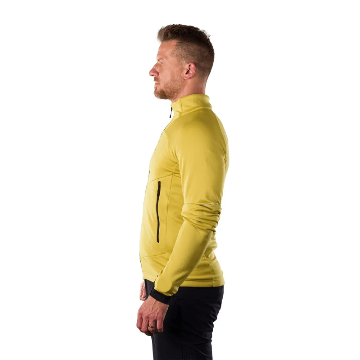 Pánska turistická flisová mikina so zipsom NORTHFINDER JACINTO-520mustard · záber 3