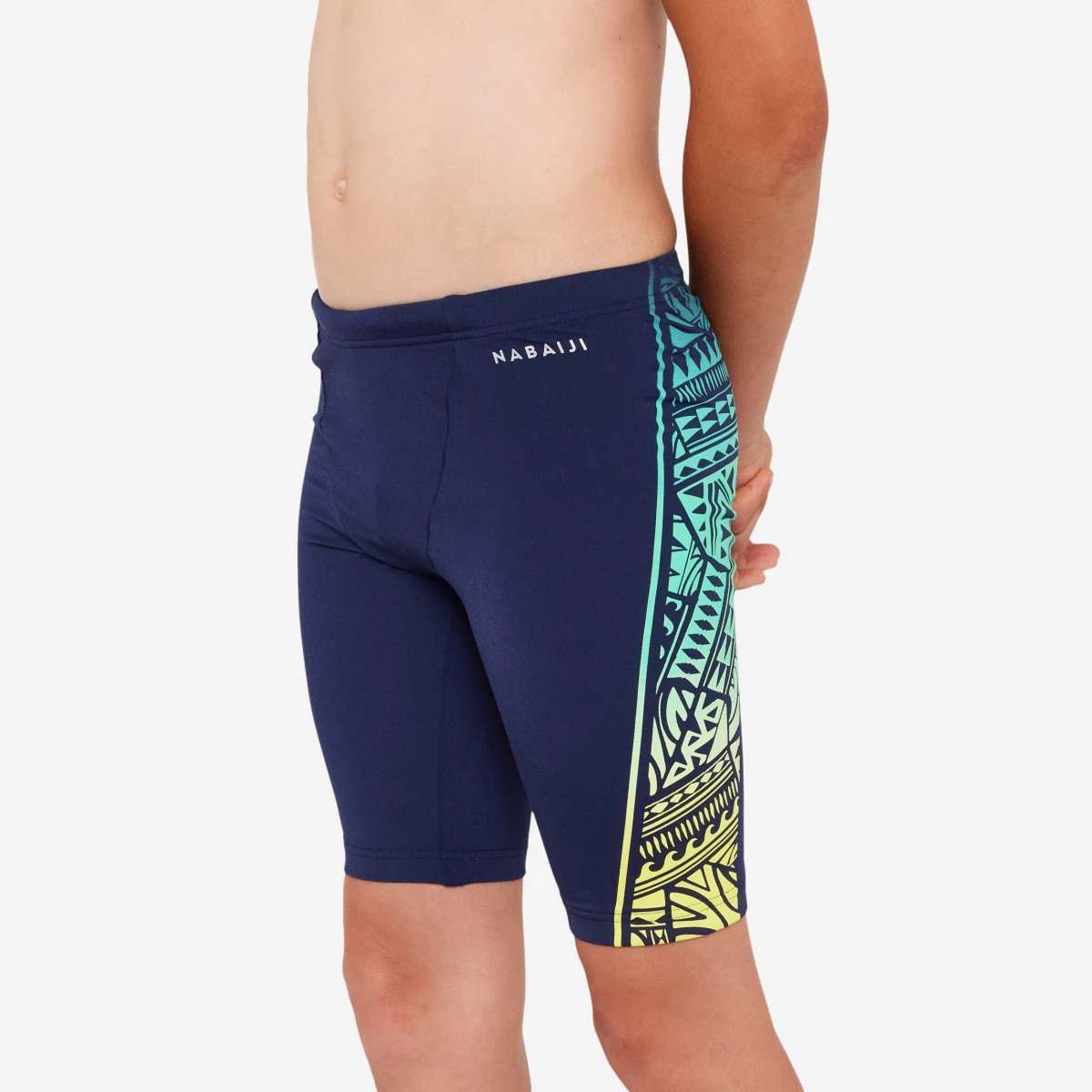 NABAIJI Chlapčenské plavky Jammer 500 Fitib Fatu žlté 14-15 r (161-172 cm) · záber 1