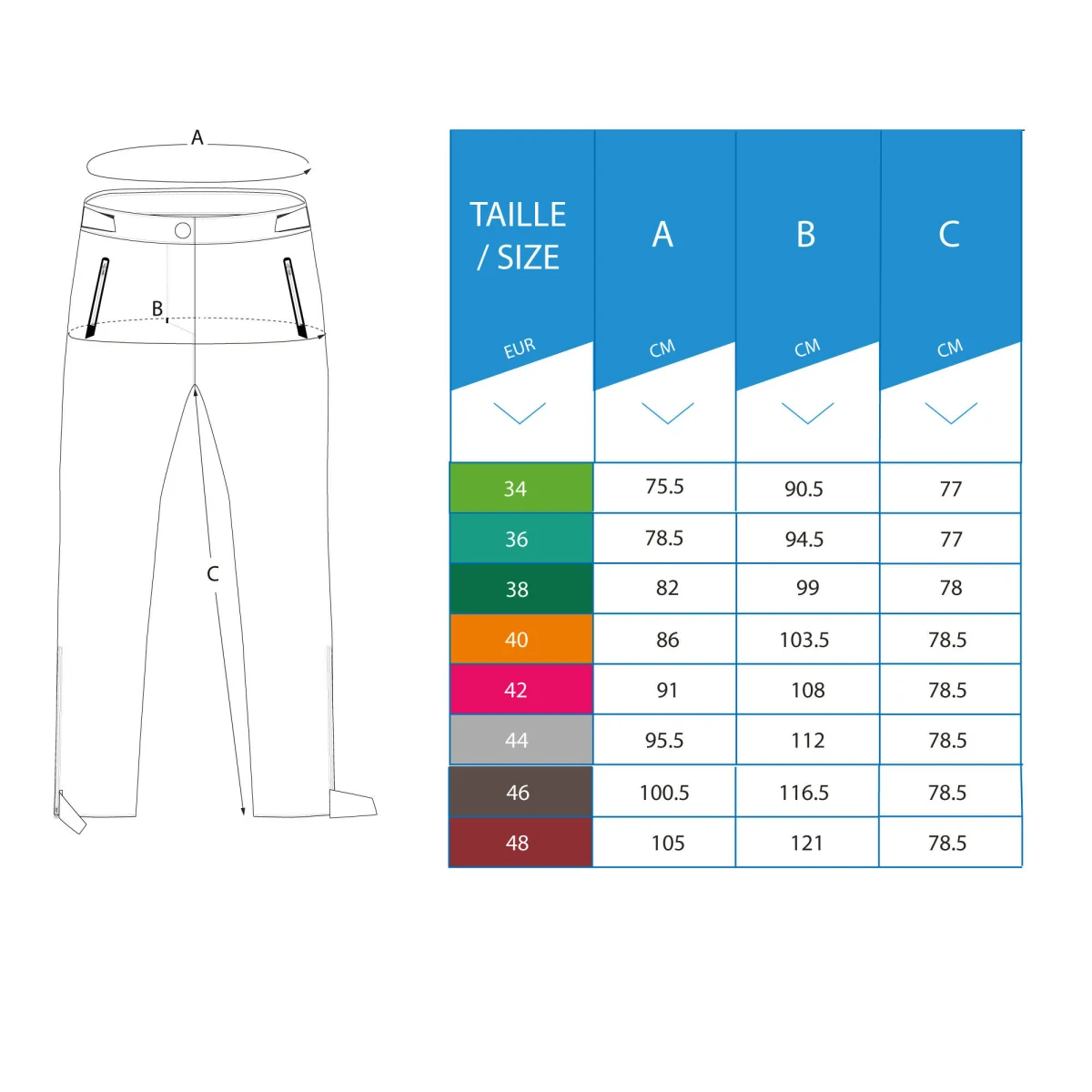 INESIS Dámske golfové nohavice do dažďa Rain Weather tmavomodré XS-S (L30) · záber 2