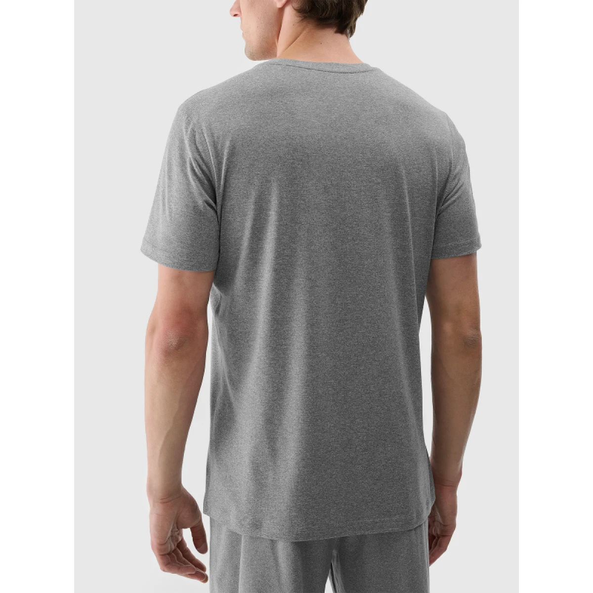 Pánské tréninkové tričko s krátkým rukávem 4F TSHIRT FNK M1344-25M-GREY MELANGE · záber 4
