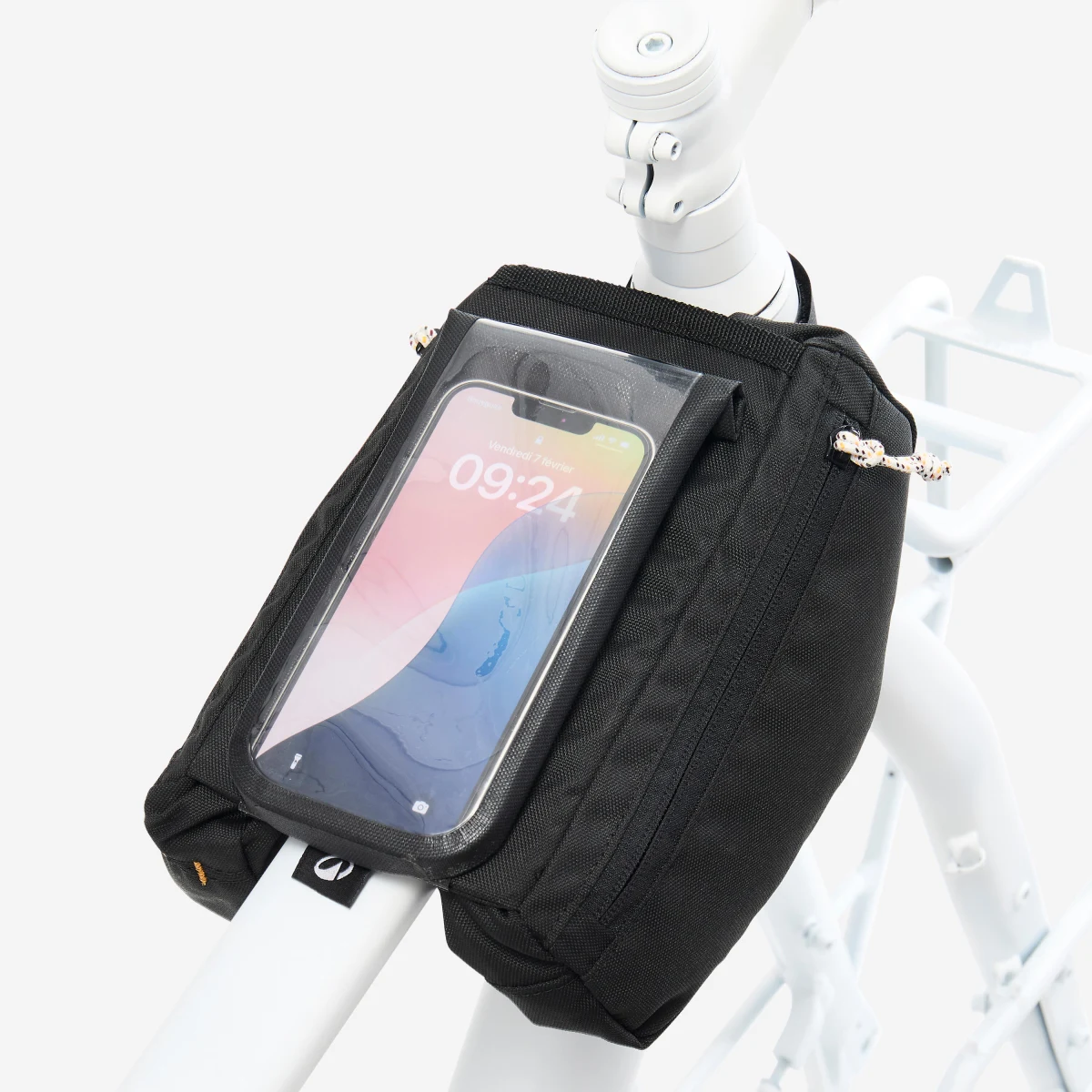 ROCKRIDER Taška na rám bicykla na smartfón ACTV 100 2 × 1 l čierna bez · záber 1