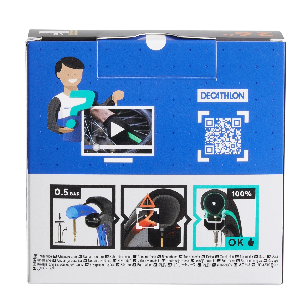 DECATHLON Samoopravná duša 26 × 1,7/2,2 Schrader bez · záber 2