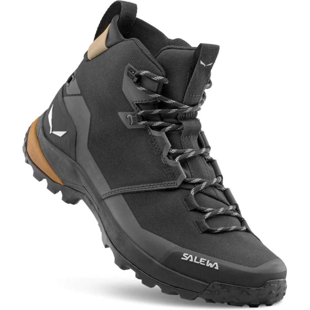 Pánska členková turistická obuv SALEWA Puez 2 Mid PTX M black brown · záber 3