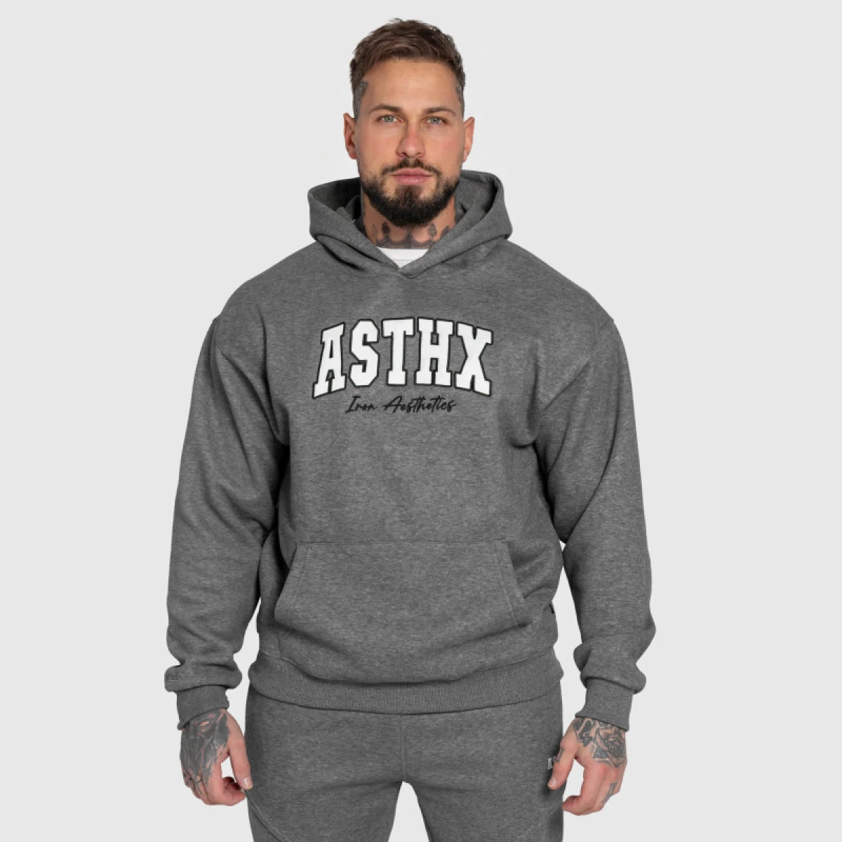 Oversized mikina Iron Aesthetics ASTHX, sivá · záber 3