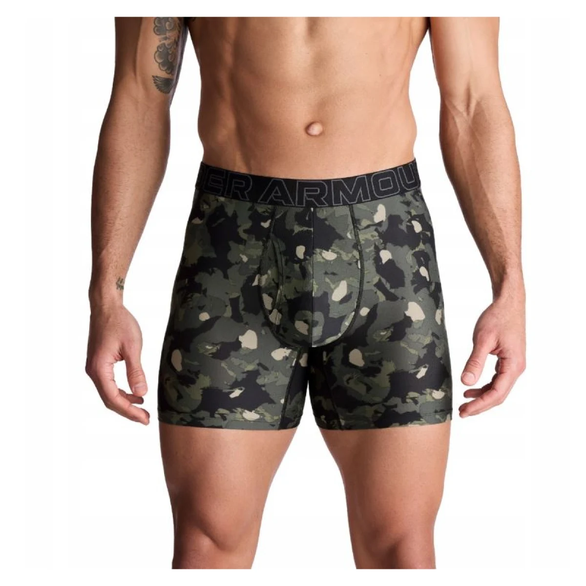 Pánské boxerky UNDER ARMOUR 3 PACK-Perf Tech Nov 6 inch-MARINE OD GREEN · záber 2