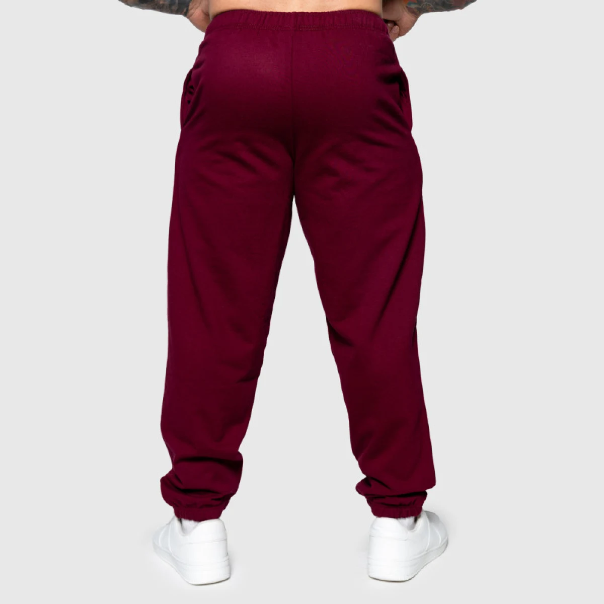 Oversized tepláky Iron Aesthetics Relaxed, bordové · záber 3