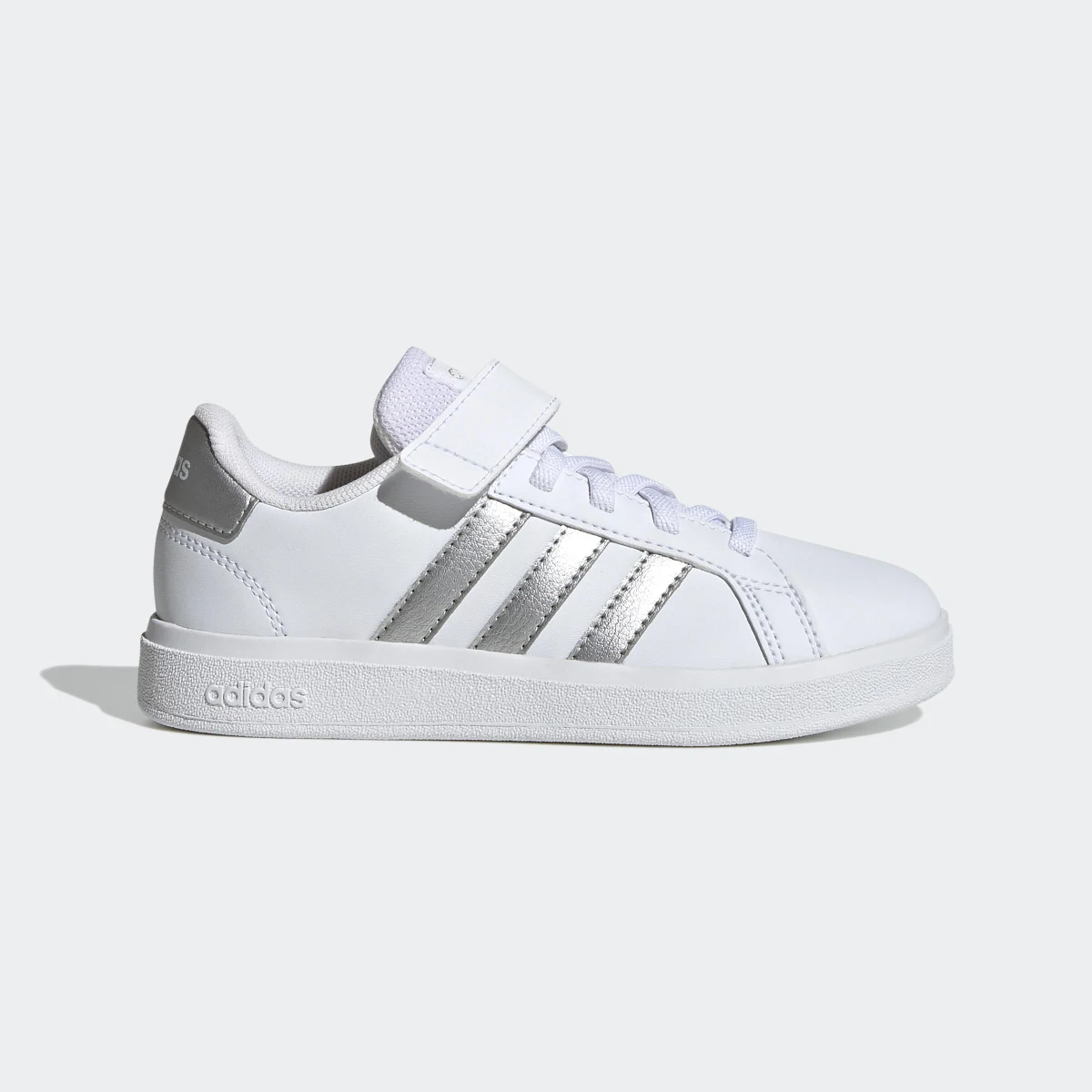 ADIDAS Detské tenisky Adidas Grand court na suchý zips od 28 do 34 bielo-perleťové 28 · záber 2