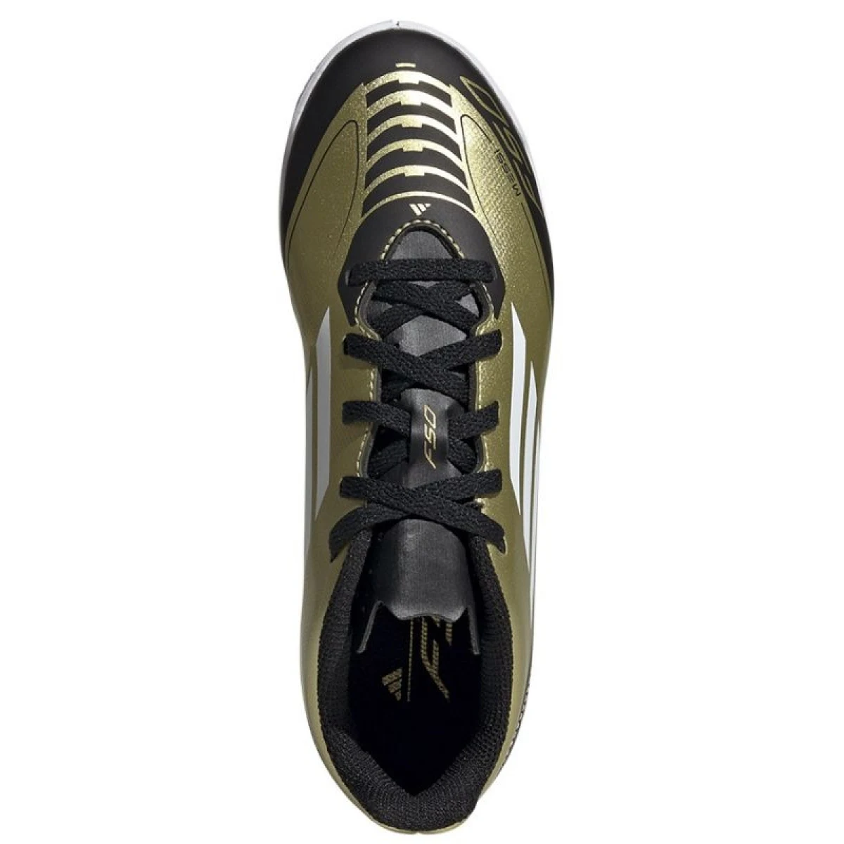Chlapecké fotbalové kopačky halové ADIDAS F50 Club Messi Jr IC gold met cloud white core black · záber 3