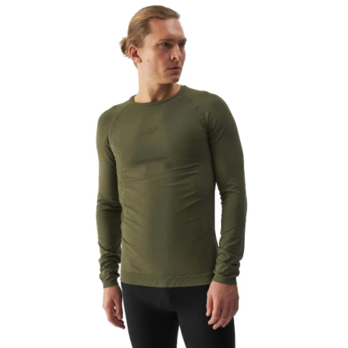 Pánské termo tričko s dlouhým rukávem 4F SEAMLESS UNDERWEAR-WAW24USEAM172-43S-KHAKI · záber 1