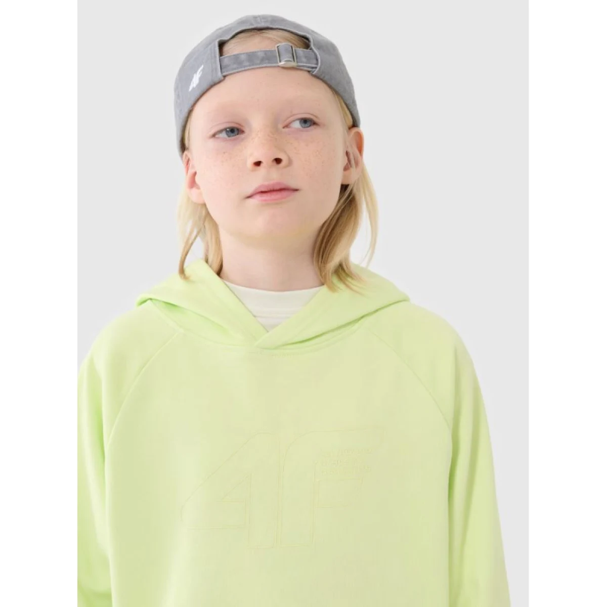 Chlapecká mikina s kapucí 4F JUNIOR SWEATSHIRT M1712-45N-CANARY GREEN NEON · záber 2