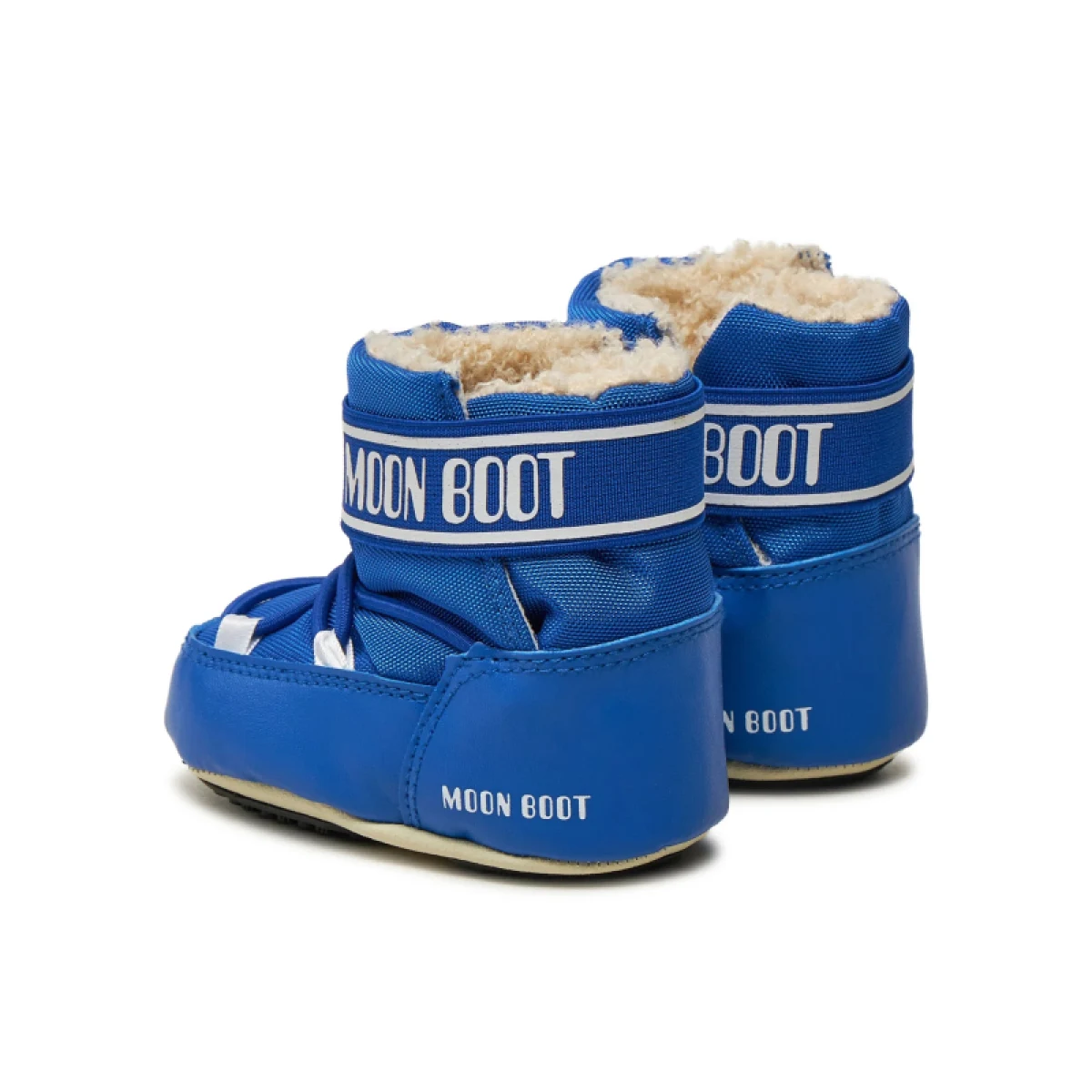 Juniorské vysoké zimné topánky MOON BOOT MB CRIB NYLON JR-F002 ELECTRIC BLUE - Farba: modrá · záber 4