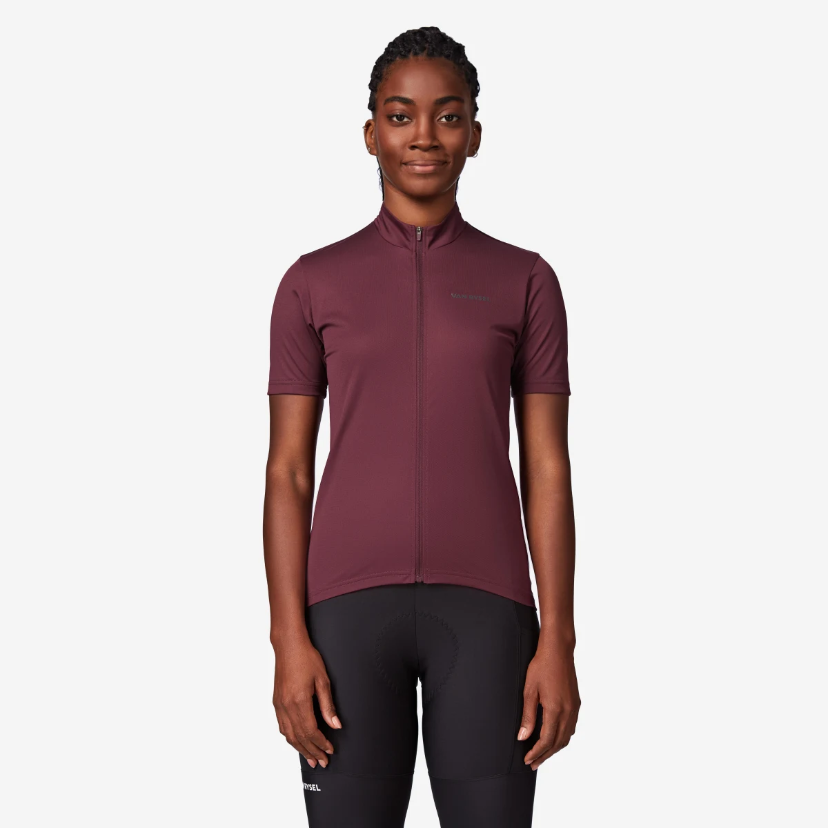 VAN RYSEL Dámsky cyklistický dres Essential krátky rukáv bordový XS · záber 1