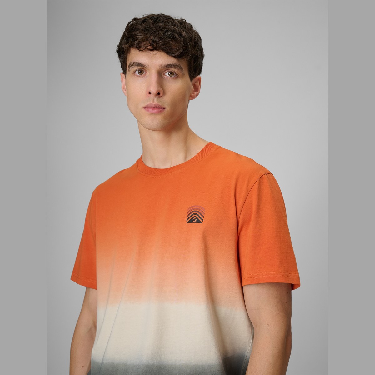 T-shirt relaxed s potlačou pánsky - oranžový · záber 2