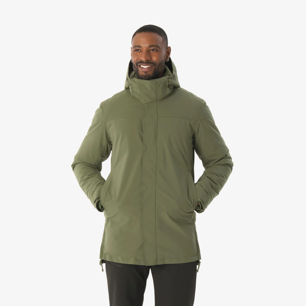 QUECHUA Pánska turistická parka NH500 nepremokavá do -10°C zelená XL · záber 1