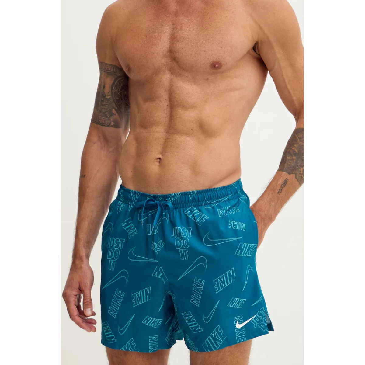 Férfi fürdőnadrág NIKE SWIM Breaker Tossed Logo 5 GREEN ABYSS · záber 3