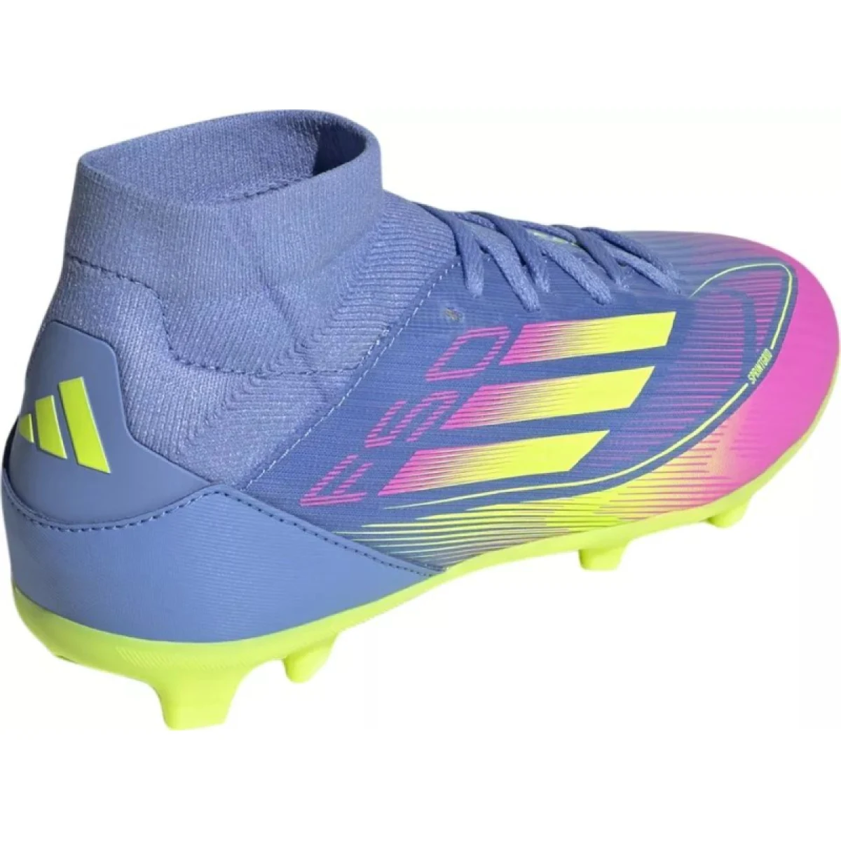 Chlapecké fotbalové kopačky outdoorové ADIDAS F50 League Mid Jr FG MG blue fusion lucid lemon lucid pink · záber 4