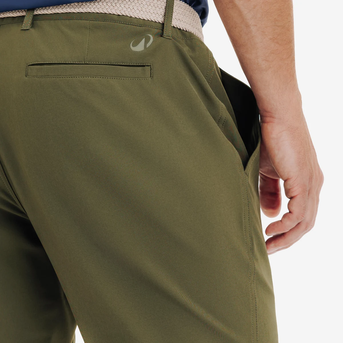 INESIS Pánske golfové chino nohavice WW500 zelené M (L33) · záber 2