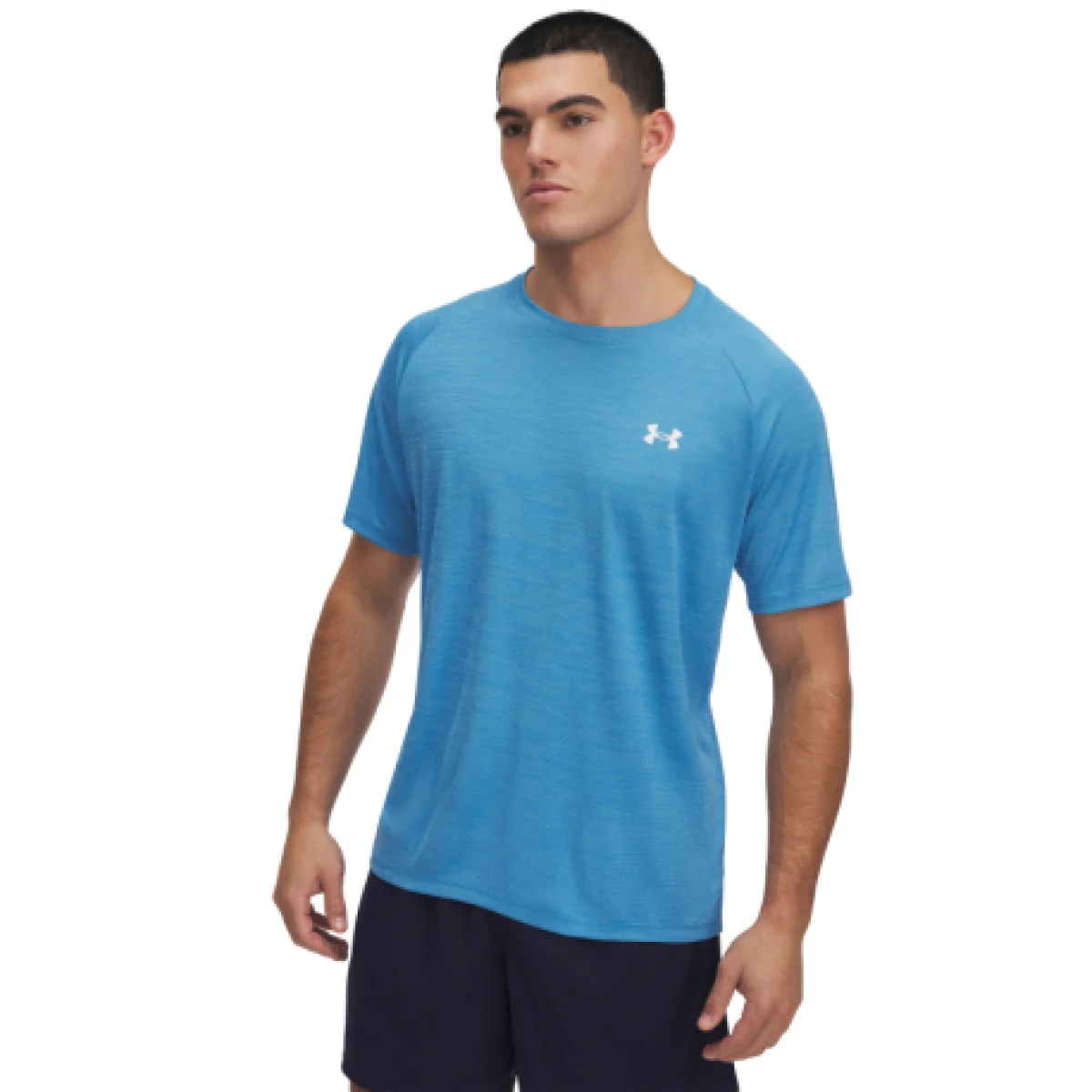 Pánské tréninkové tričko s krátkým rukávem UNDER ARMOUR UA Tech Textured SS-BLU · záber 1