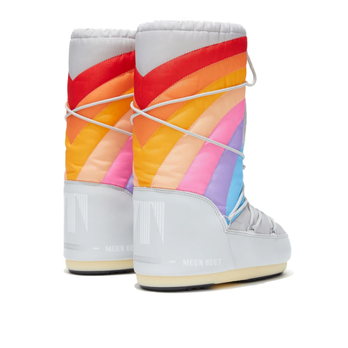 Dámské vysoké zimní boty MOON BOOT ICON RAINBOW, 002 glacier blue-red · záber 3