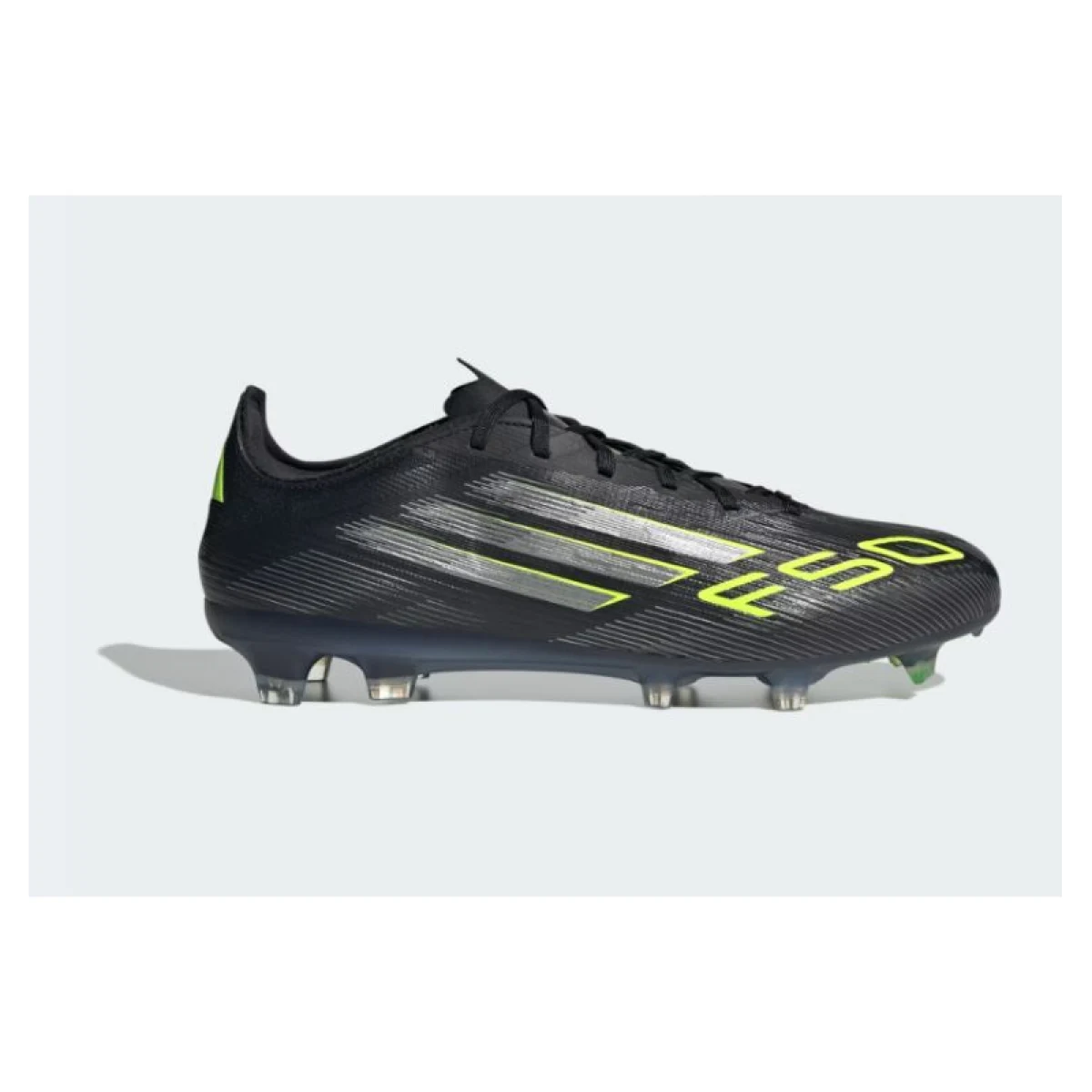 Pánské outdoorové fotbalové kopačky ADIDAS F50 Pro M FG core black iron metallic lucid lemon · záber 2