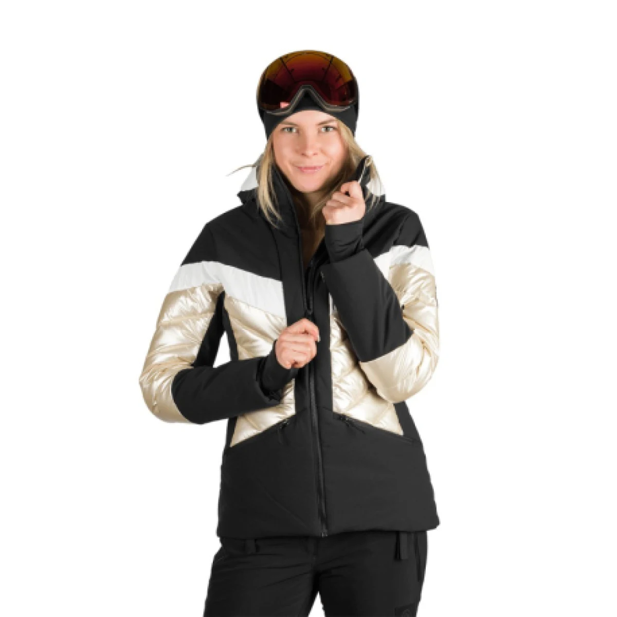 Dámska lyžiarska bunda NORTHFINDER ABIGALE-675blackbeige · záber 1