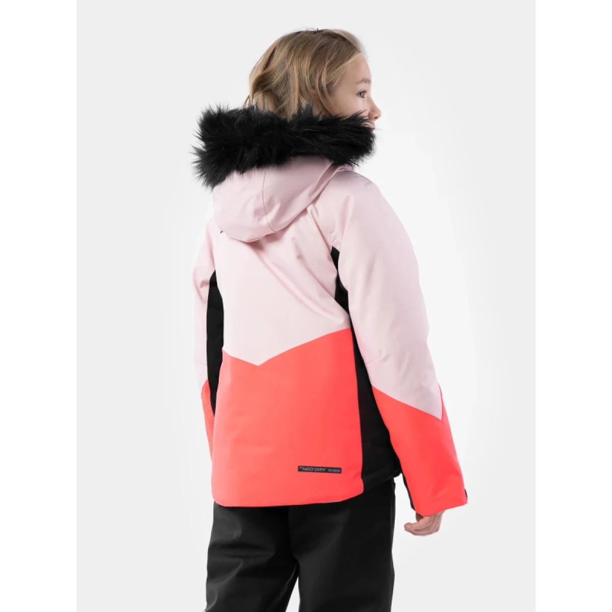 Dievčenská lyžiarska bunda 4F JUNIOR GIRLS SKI JACKET JKUDN003-56S-LIGHT PINK · záber 3
