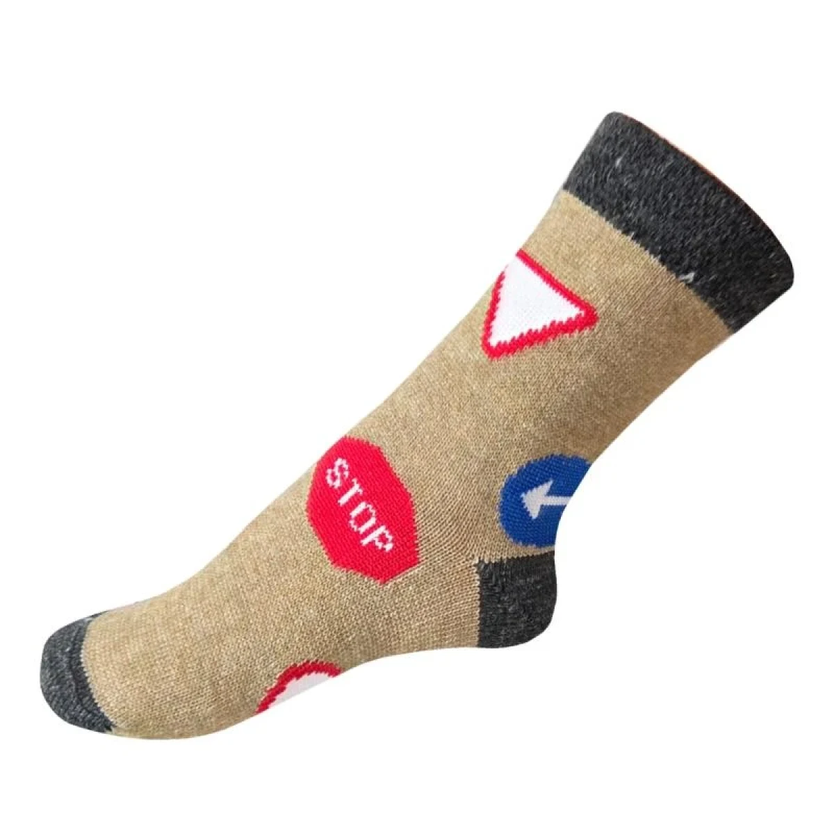 Knebl Hosiery Art.11 Dětské ponožky Knebl - dopravní značky - Velikost: 30-31 | Barva: béžová · záber 1