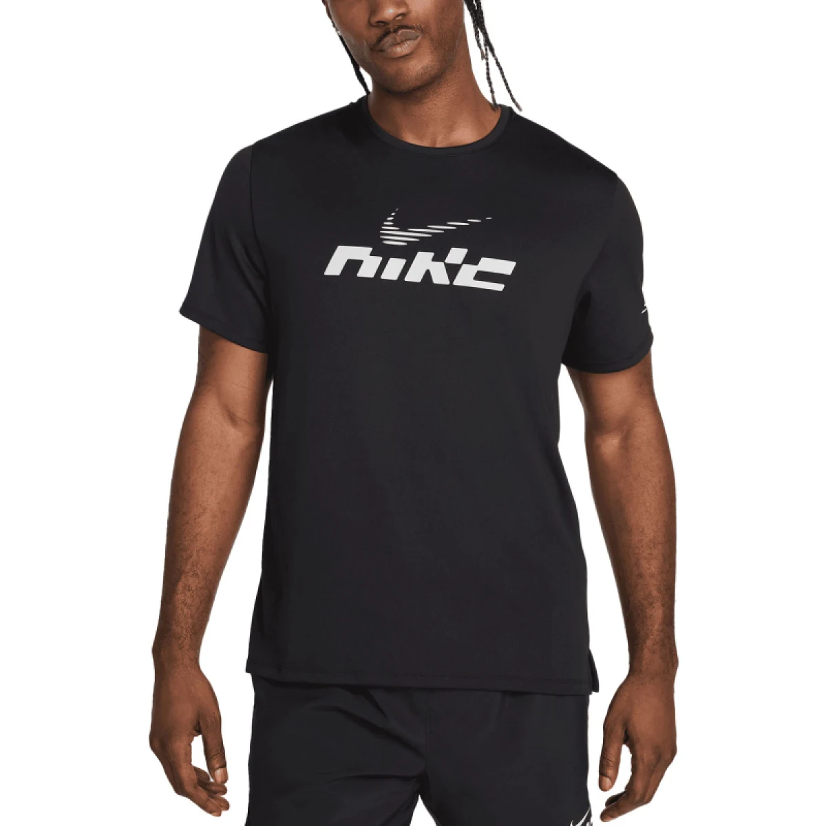 Pánské běžecké tričko s krátkým rukávem NIKE M NK DF UV MILER FLASH SS-010-Black · záber 2