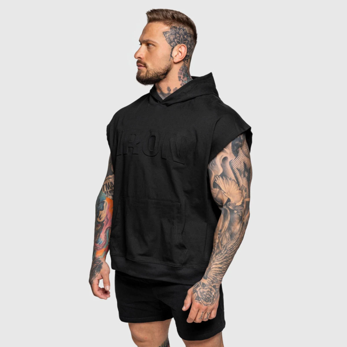 Pánská vesta s kapucí Iron Aesthetics Ambition, černá · záber 3