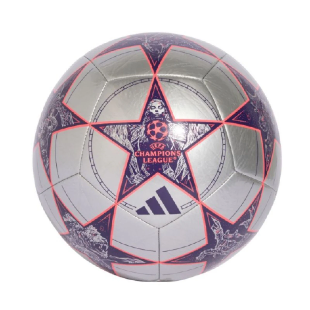 Futbalová lopta ADIDAS UCL CLB SILVMT DPURPL TURBO · záber 1