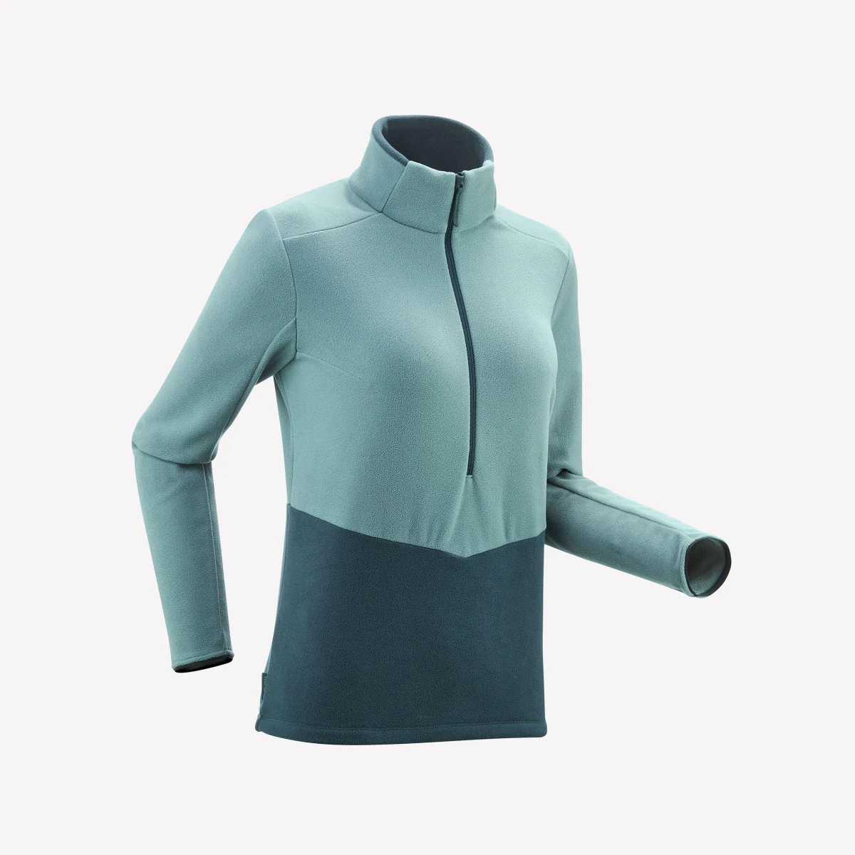 QUECHUA Dámska fleecová mikina MH500 1/2 zips zelená S · záber 1