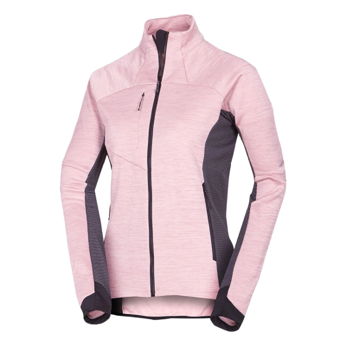 Dámska zateplená turistická mikina so zipsom NORTHFINDER JACLYN-521roseblack · záber 3