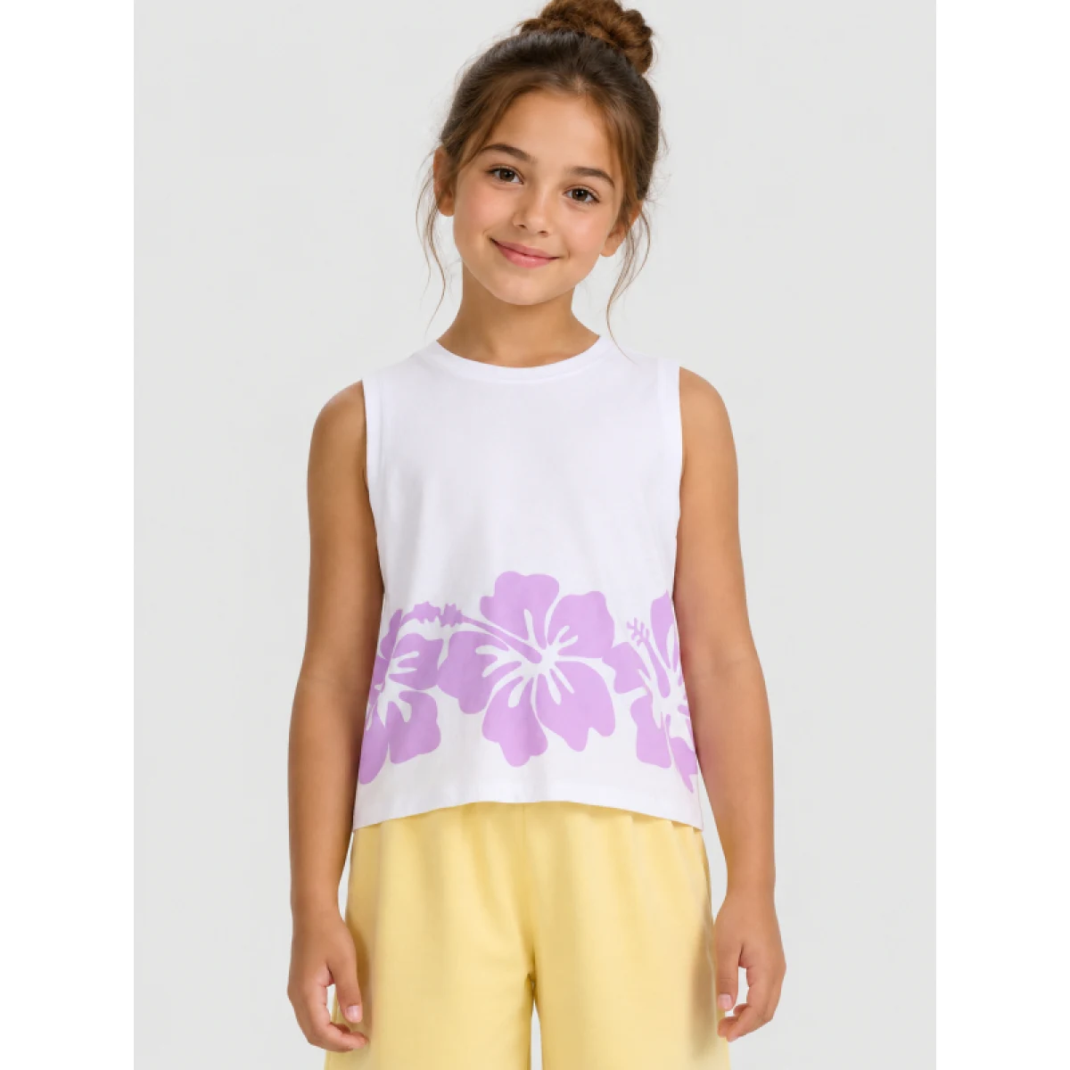Dívčí tričko bez rukávů 4F JUNIOR SLEEVELESS F263-10S-WHITE · záber 2