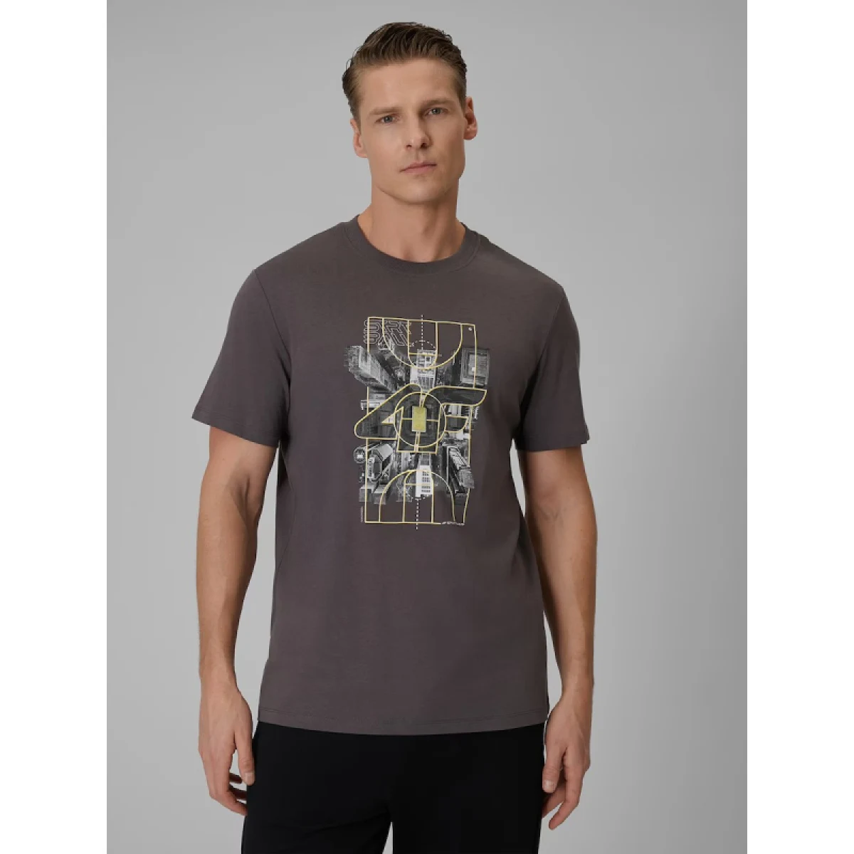 Pánské tričko s krátkým rukávem 4F TSHIRT M2664-24S-MIDDLE GREY · záber 2