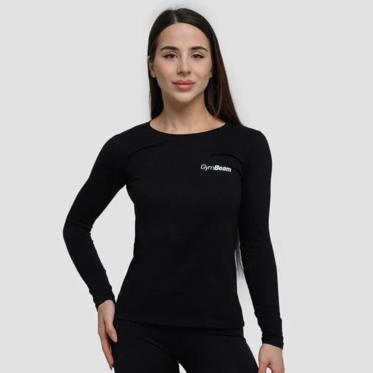 GymBeam Dámské triko s dlouhým rukávem Basic Black - Velikost: XS | Barva: čierna | Pohlavie: Dámské | Hmotnost: 0,137 kg · záber 5