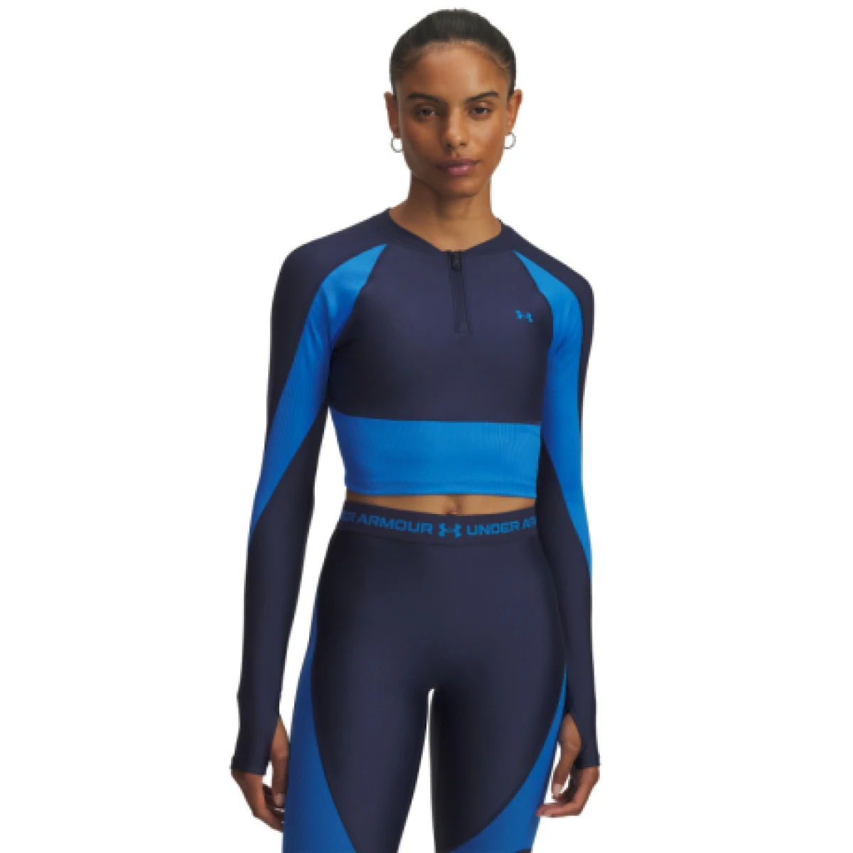 Dámske tréningové tričko s dlhým rukávom UNDER ARMOUR UA HG Rib 1 4 Zip · záber 1