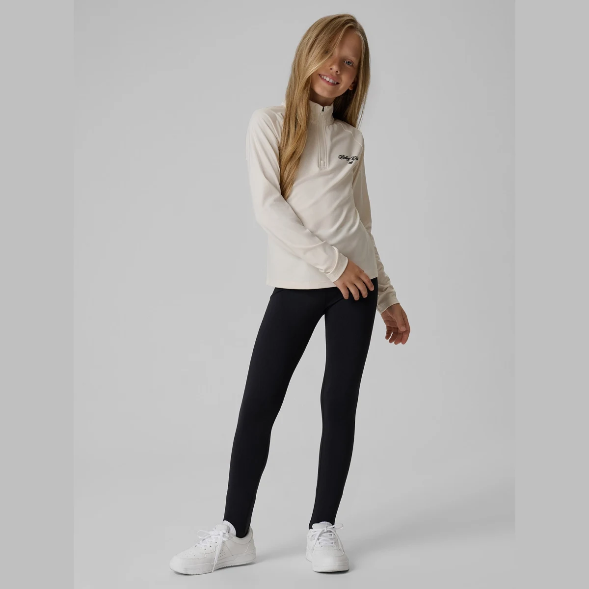 Longsleeve slim s potlačou dievčenský - krémový · záber 2