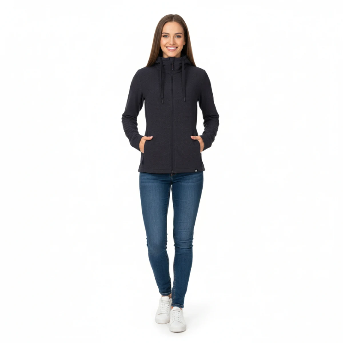 Dámská zateplená turistická mikina se zipem NORTHFINDER BRIANNE-269black · záber 2